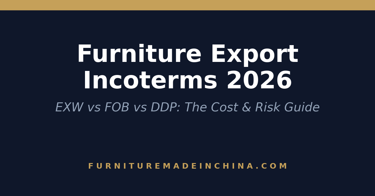 Furniture Export Incoterms: The 2026 Strategy Guide (EXW vs FOB vs DDP)